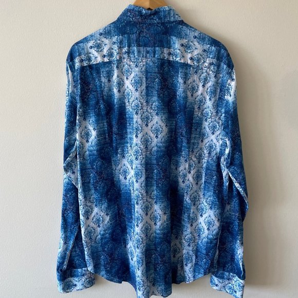 Victor (Ibiza, Spain) Shirt - Blue/White Patterned - X-Large - Picture 3 of 5